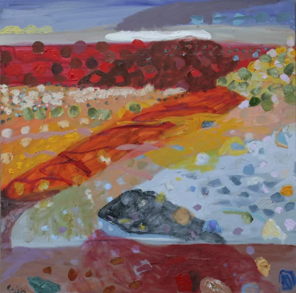 Desert Times (SOLD) Oil on canvas by artist Sally Stokes