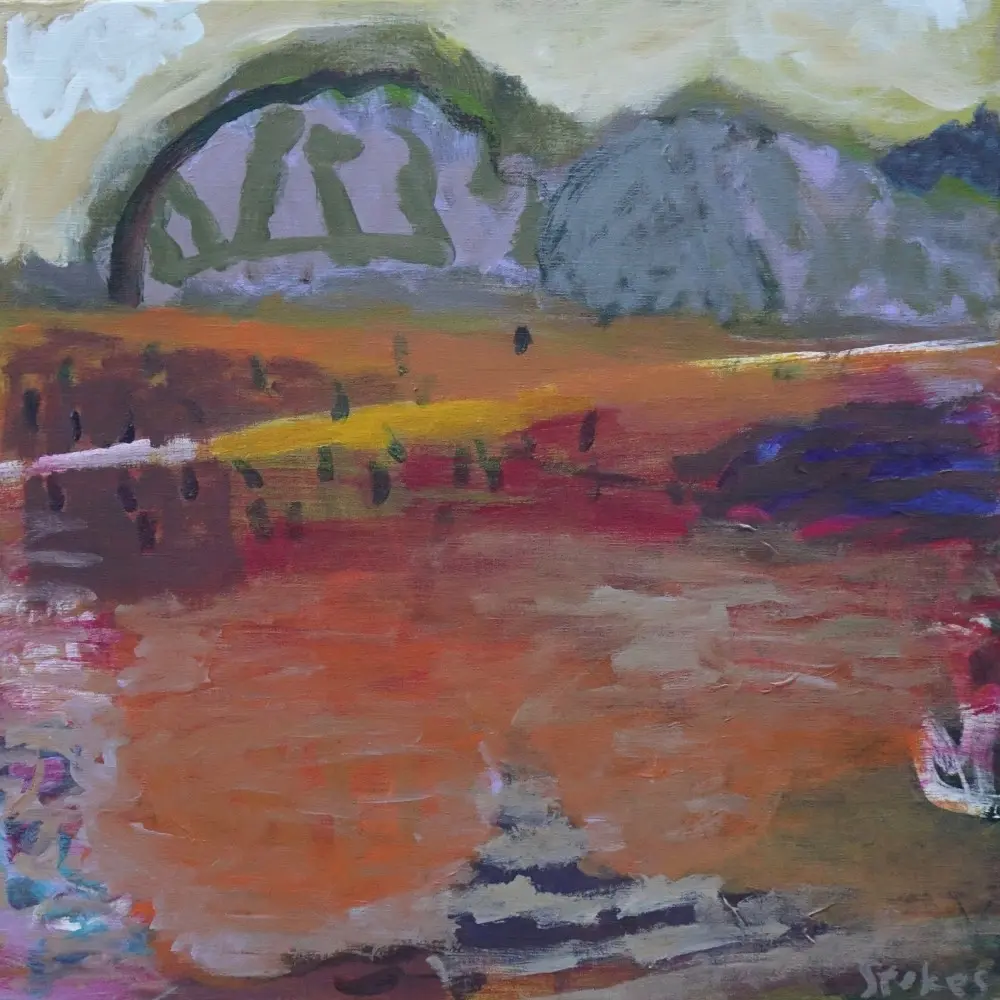 I will show you (SOLD) acrylic on linen by artist Sally Stokes