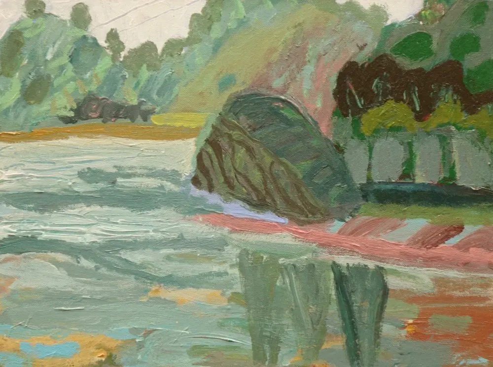 Morning air oil on linen by artist Sally Stokes