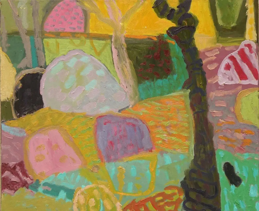 A pretty song oil on canvas by artist Sally Stokes