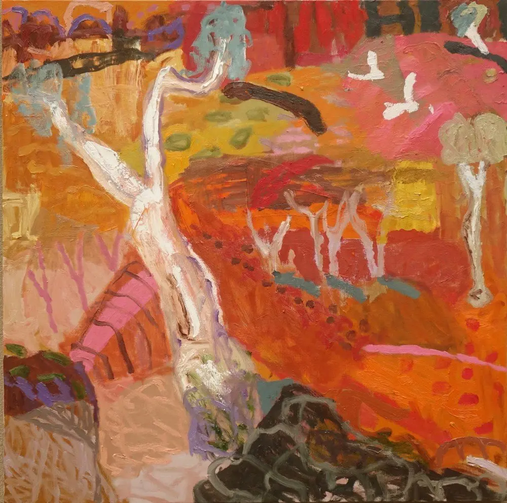 And then there was colour (SOLD) oil on linen by artist Sally Stokes