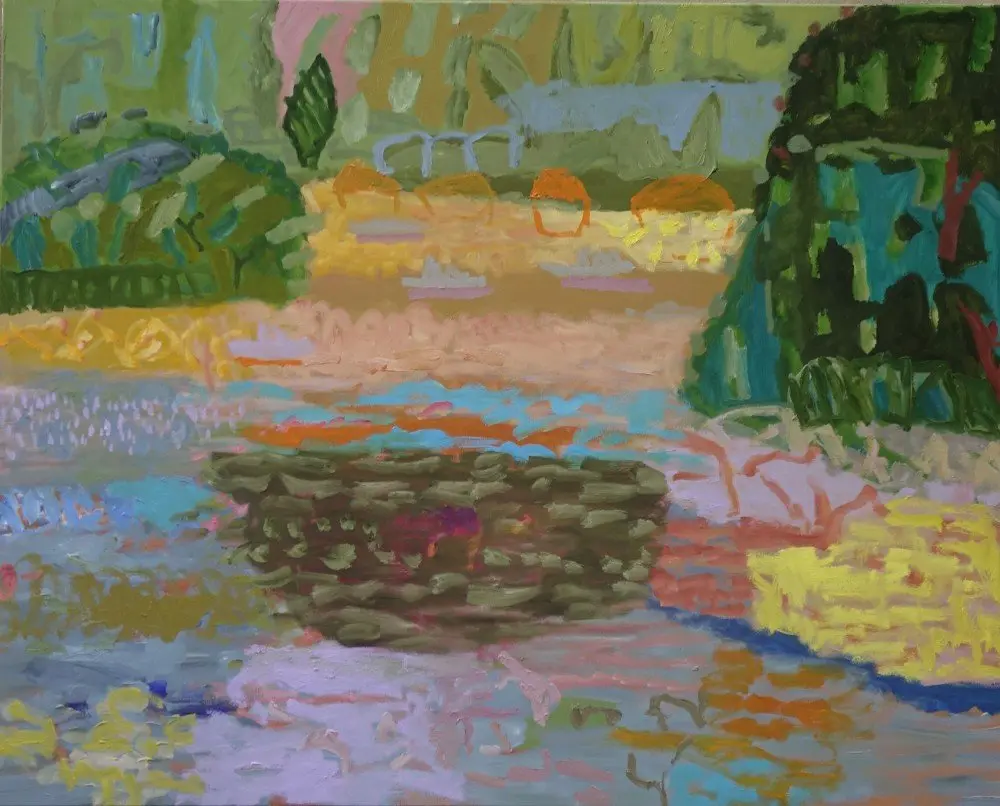 Hints of gladness oil on canvas by artist Sally Stokes