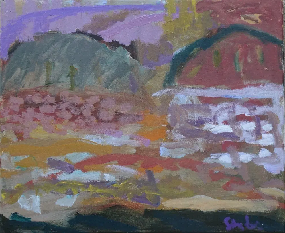 Earlier acrylic on canvas by artist Sally Stokes